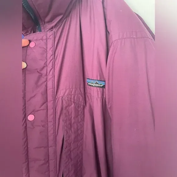 Patagonia jacket men’s vintage retro 90s purple hooded Guide Parka size large